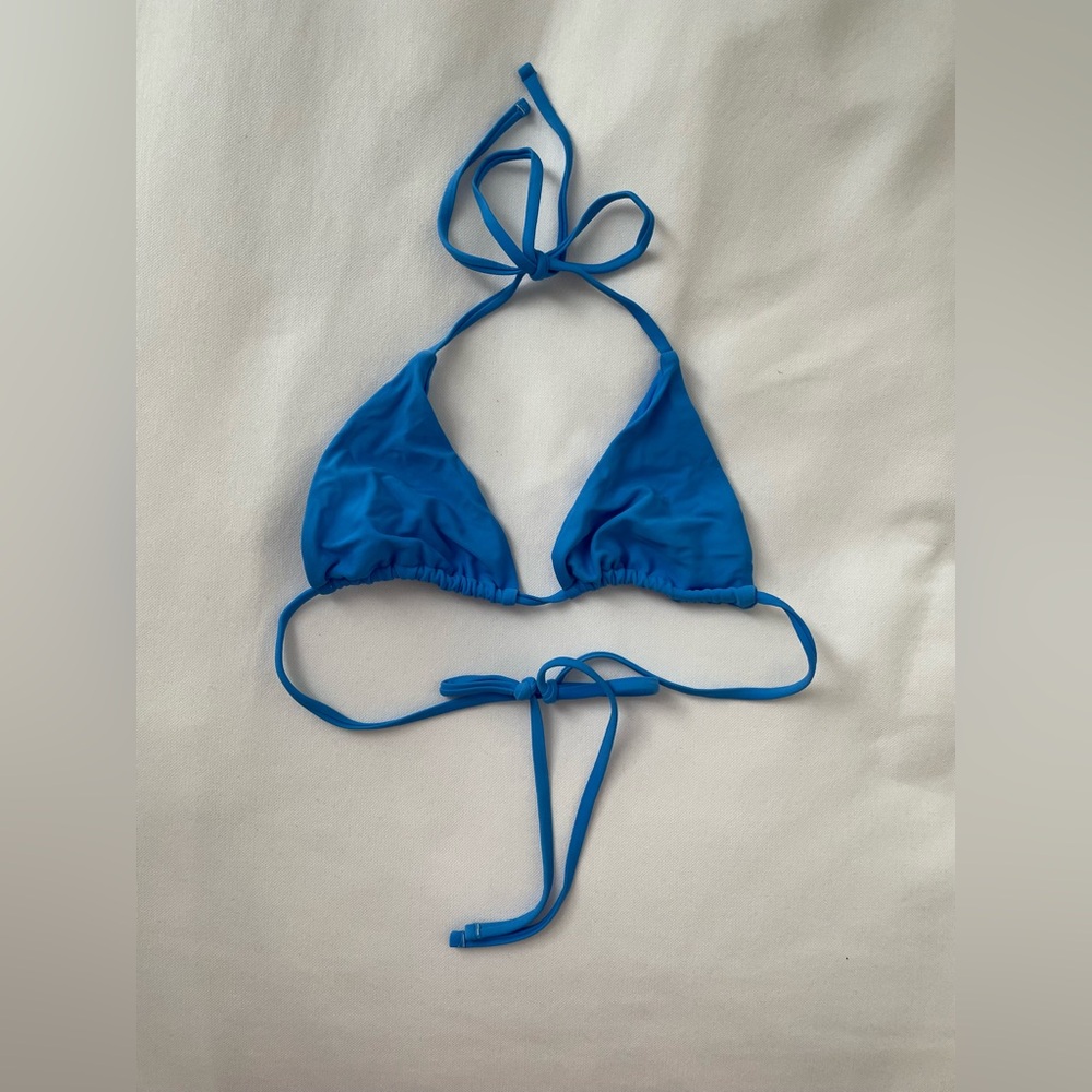 Blue Triangle String Bikini Top - size S